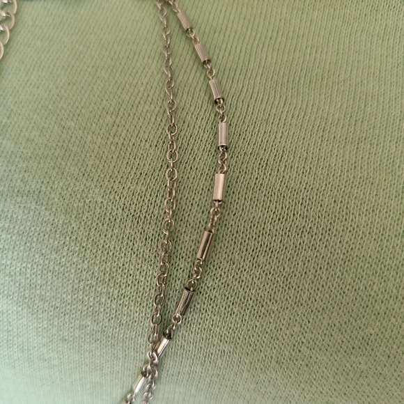 Double Cross Sterling Silver Drop Necklace - Picture 7 of 10